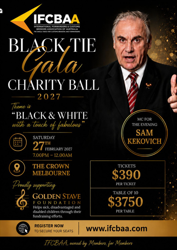 IFCBAA Black Tie Gala Charity Ball 2027, proudly supporting Golden Stave